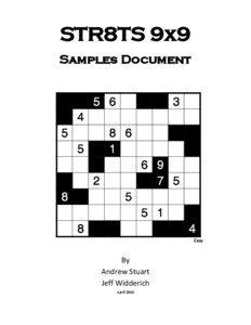 NP-complete problems / Games / Str8ts / Puzzle video games / Sudoku / Mathematics of Sudoku / Sudoku algorithms / Logic puzzles / Mathematics / Recreational mathematics