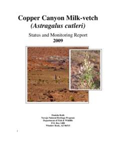 Copper Canyon Milk-vetch (Astragalus cutleri) Status and Monitoring ReportDaniela Roth