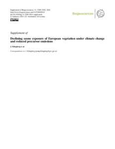Supplement of Biogeosciences, 11, 5269–5283, 2014 http://www.biogeosciences.netdoi:bgsupplement © Author(sCC Attribution 3.0 License.  Supplement of