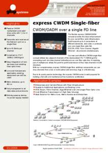 express CWDM Singlefiber - CWDM/OADM over a single fiber optic line