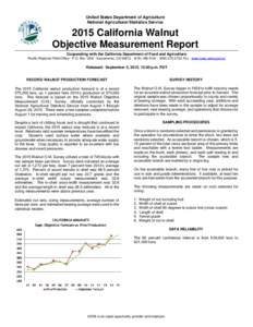 United States Department of Agriculture National Agricultural Statistics Service 2015 California Walnut Objective Measurement Report Cooperating with the California Department of Food and Agriculture