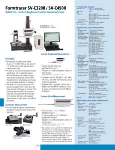 Formtracer SV-C3200 / SV-C4500 SERIES 525 — Surface Roughness / Contour Measuring System SV-C3200S4 with personal computer system and software