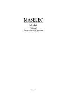 MLA-4 Triband Compressor / Expander MASELEC MLA-4 Page 1 of 11