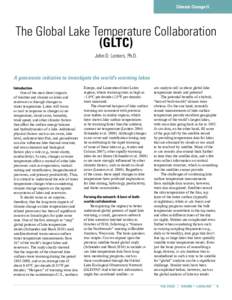 Climate Change II  The Global Lake Temperature Collaboration (GLTC) John D. Lenters, Ph.D.