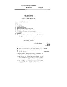LAWS OF ANTIGUA AND BARBUDA  (CAP.425 Textiles Quota