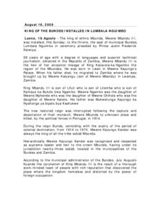 Microsoft Word - King Mbandu III Coronation - Angola News.doc