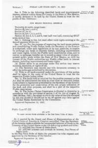 75 S T A T . ]  PUBLIC LAW[removed]SEPT. 14, 1961 SEC. 8. Title to the following described lands and improvements thereon, situated within Santa Fe County in the State of New Mexico,