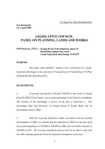 LC Paper No. CB[removed]For discussion on 2 April 2001 LEGISLATIVE COUNCIL PANEL ON PLANNING, LANDS AND WORKS