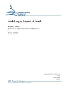 Arab League Boycott of Israel