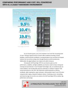 COMPARING PERFORMANCE AND COST: DELL POWEREDGE VRTX VS. A LEGACY HARDWARE ENVIRONMENT As your business grows, your server hardware must meet the increasing needs of users. Running a typical remote or branch office worklo