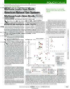 POLICYFORUM ENERGY AND ENVIRONMENT Methane Leaks from North American Natural Gas Systems