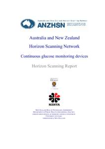 Australia and New Zealand Horizon Scanning Network Continuous glucose monitoring devices Horizon Scanning Report