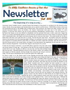 The Wildlife Rehabilitators Association of Rhode Island Island Newsletter  Fall 2012