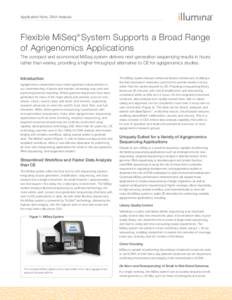 Flexible MiSeq System Supports a Broad Range of Agrigenomics Applications