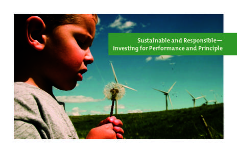 Sustainable and Responsible— Investing for Performance and Principle Sustainable and Responsible Investing (SRI) allows you to not only invest for performance, but also for principle. Our SRI investment
