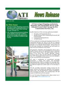 Summer[removed]August 26, 2009 In This Issue  ATI Surveying & Mapping prepared a