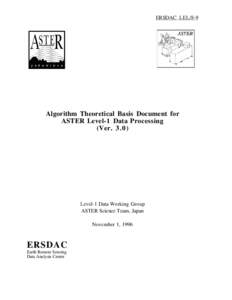 ERSDAC LEL/8-9  Algorithm Theoretical Basis Document for ASTER Level-1 Data Processing (Ver[removed] )