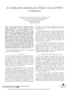 A Certification Authority for Elliptic Curve X.509v3 Certificates