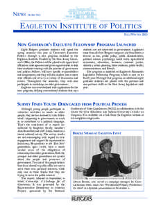 NEWS  FROM THE EAGLETON INSTITUTE OF POLITICS FALL/WINTER 2003