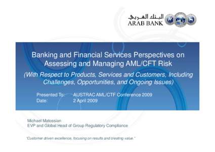 Banking and Financial Services Perspectives on Assessing and Managing AML/CFT Risk