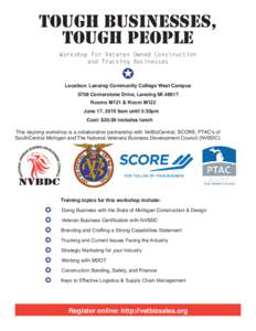 Tough Businesses, Tough People Workshop For Veteran Owned Construction and Trucking Businesses  J