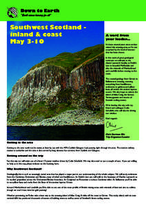 Down to Earth “Earth science learning for all” Southwest Scotland inland & coast May 3-10