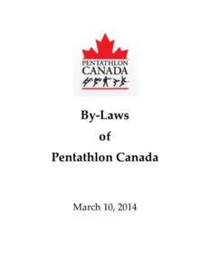 By-Laws of Pentathlon Canada March 10, 2014