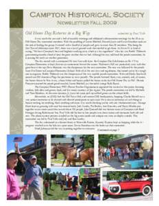 Campton Historical Society Newsletter Fall 2009 Old Home Day Returns in a Big Way submitted by Paul Yelle