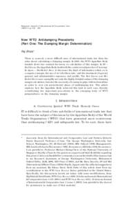 Singapore Journal of International & WTO Comparative Law 6 Sing JICL