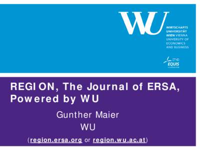 REGION, The Journal of ERSA, Powered by WU