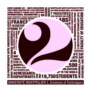 montpellier «BEST PLACE TO LIVE» NY TIMES  INTERNATIONAL RECOGNITION 7 FACULTIES