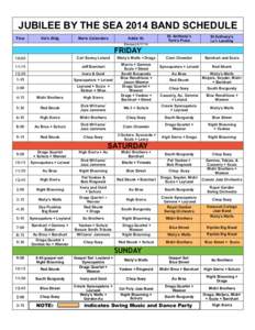 JUBILEE BY THE SEA 2014 BAND SCHEDULE Time Vet’s Bldg  Marie Callenders