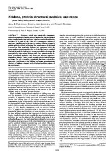 Proc. Natl. Acad. Sci. USA Vol. 93, pp, March 1996 Biophysics Foldons, protein structural modules, and exons (protein folding/folding domains/structural domains)
