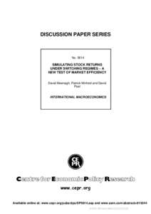 DISCUSSION PAPER SERIES  NoSIMULATING STOCK RETURNS UNDER SWITCHING REGIMES – A