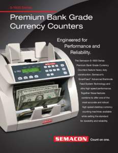 S-1600 Series  Premium Bank Grade Currency Counters Engineered for Performance and
