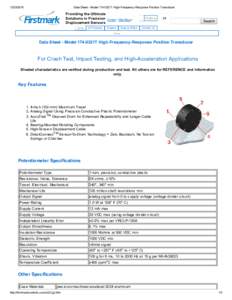 Data Sheet ­ Model 174­0321T High­Frequency­Response Position Transducer Providing the Ultimate Solutions in Precision Order • Site Map •       