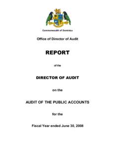Commonwealth of Dominica  Office of Director of Audit REPORT of the