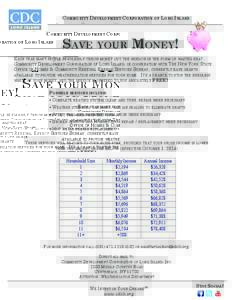 COMMUNITY DEVELOPMENT CORPORATION OF LONG ISLAND  SAVE YOUR MONEY! EACH YEAR MANY PEOPLE NEEDLESSLY THROW MONEY OUT THE WINDOW IN THE FORM OF WASTED HEAT. COMMUNITY DEVELOPMENT CORPORATION OF LONG ISLAND, IN COOPERATION 