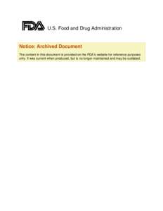 FOOD AND DRUG ADMINISTRATION