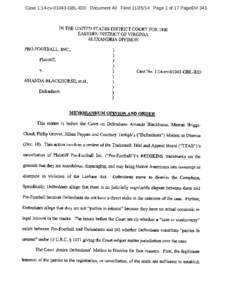 Case 1:14-cvGBL-IDD Document 40 FiledPage 1 of 17 PageID# 343  IN THE UNITED STATES DISTRICT COURT FOR THE EASTERN DISTRICT OF VIRGINIA ALEXANDRIA DIVISION