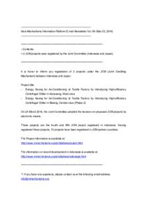 Microsoft Word - New Mechanisms Information Platform E-mail Newsletter Vol.84