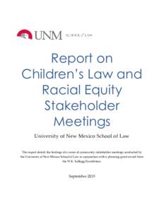 Report on Children’s Law and Racial Equity Stakeholder Meetings