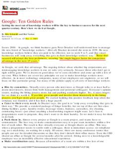 MSNBC - Google: Ten Golden Rules