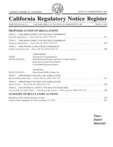 California Regulatory Notice Register 2012, Volume No. 9-Z