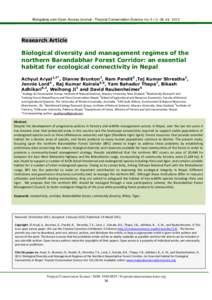 Connectivity of Barandabhar Forest for Wildlife Including One Horn Rhino and Tiger Population: Biological Diversity and Management Regimes