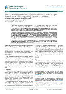 Jam-A, Plasminogen and Fibrinogen Reactivity in a Case of a Lupus Erythematosus-Like Allergic Drug Reaction to Lisinopril