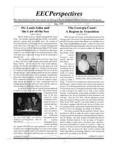EECPerspectives The Newsletter of the University of Georgia Environmental Ethics Certificate Program June 1999 Dr. Louis Sohn and the Law of the Sea