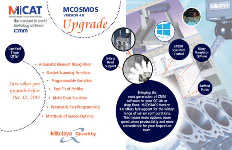 MCOSMOS VERSION 4.0 Upgrade SP25M Scan Path