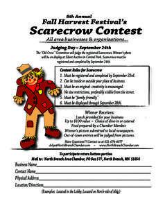 8th Annual  Fall Harvest Festival’s Scarecrow Contest All area businesses & organizations...