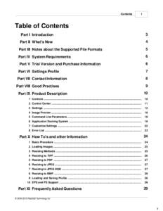 Contents  I Table of Contents Part I Introduction